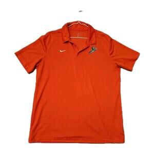 Nike Norfolk Tides Orange Polo Shirt Large Seahorse Embroidered Logo VA Baseball